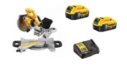 Scie à onglet électrique sans fil DeWalt DCS365P2 - Set scie à onglet Li-Ion 18V (2x 5,0Ah) - 184 x 16mm