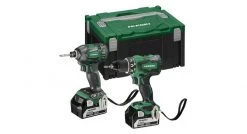 Pack outils sans fil HiKOKI KC18DBDLWDZ - Pack d'outils - Perceuse - Visseuse & Visseuse à choc 18 V - 5.0 Ah Li-ion - (2 x 5.000mAh) avec coffret HSC III