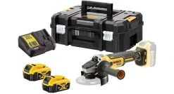 Meuleuse d'angle sans fil DeWalt DCG405P2 - Set meuleuse d'angle Li-Ion 18V (2x batterie 5.0Ah) dans TSTAK - 125mm - moteur brushless - DCG405P2-QW