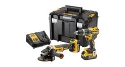 Pack outils sans fil DeWalt DCK2080P2T - Set Li-Ion 18V - Perceuse visseuse à percussion (DCD796) & Meuleuse d'angle (2x batterie 5.0Ah) dans TSTAK - moteur brushless