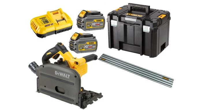 Scie plongeante sans fil DeWalt DCS520T2R Scie circulaire plongeante à batteries 18V/54V Li-Ion baterie XR FlexVolt (2x batterie 6,0Ah) dans coffret TSTAK - rail de guidage incluse - changement rapide - moteur sans charbon - DCS520T2R-QW 3 Scie plongeante sans fil DeWalt DCS520T2R Scie circulaire plongeante à batteries 18V/54V Li-Ion baterie XR FlexVolt (2x batterie 6,0Ah) dans coffret TSTAK - rail de guidage incluse - changement rapide - moteur sans charbon - DCS520T2R-QW